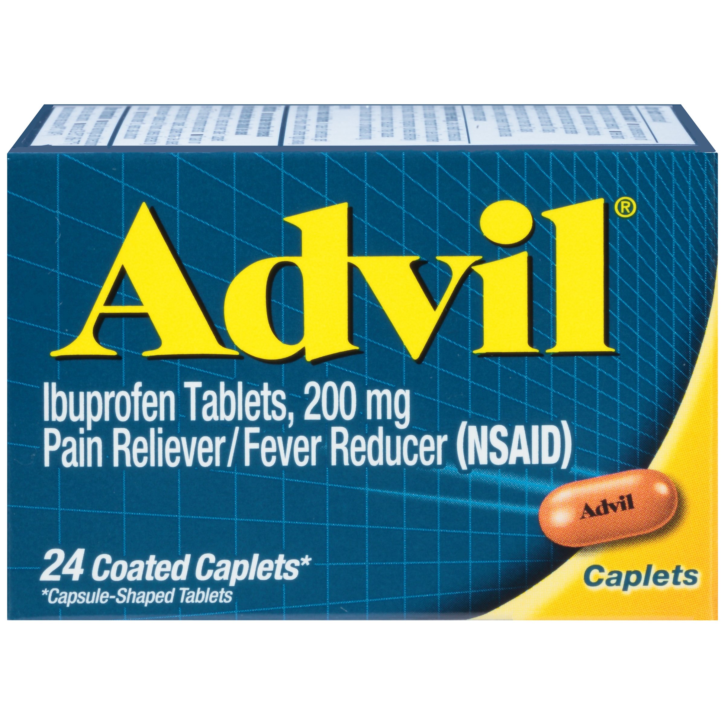 Advil Coated Caplets Pain Reliever and Fever Reducer ...