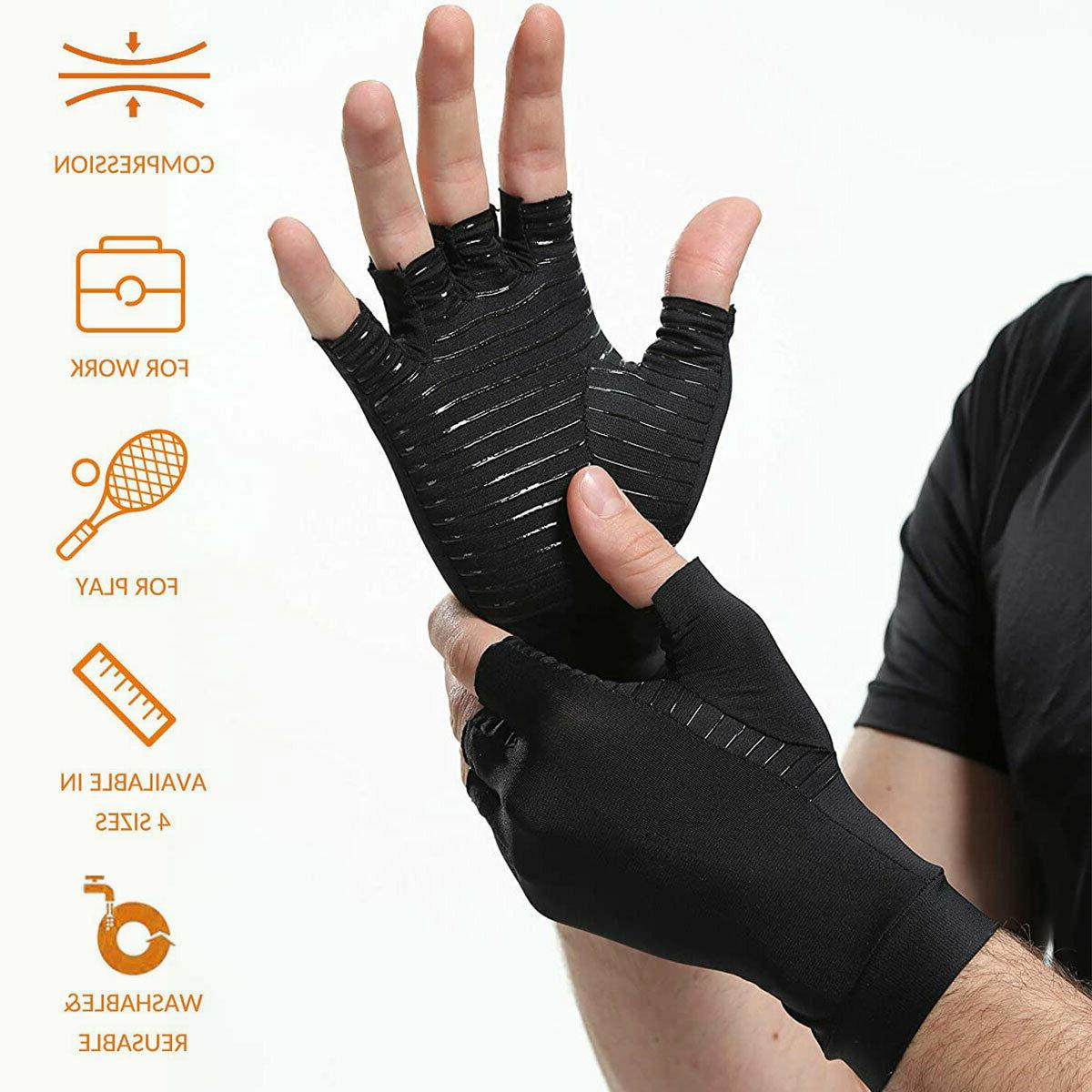 Copper Infused Compression Arthritis Gloves for Men