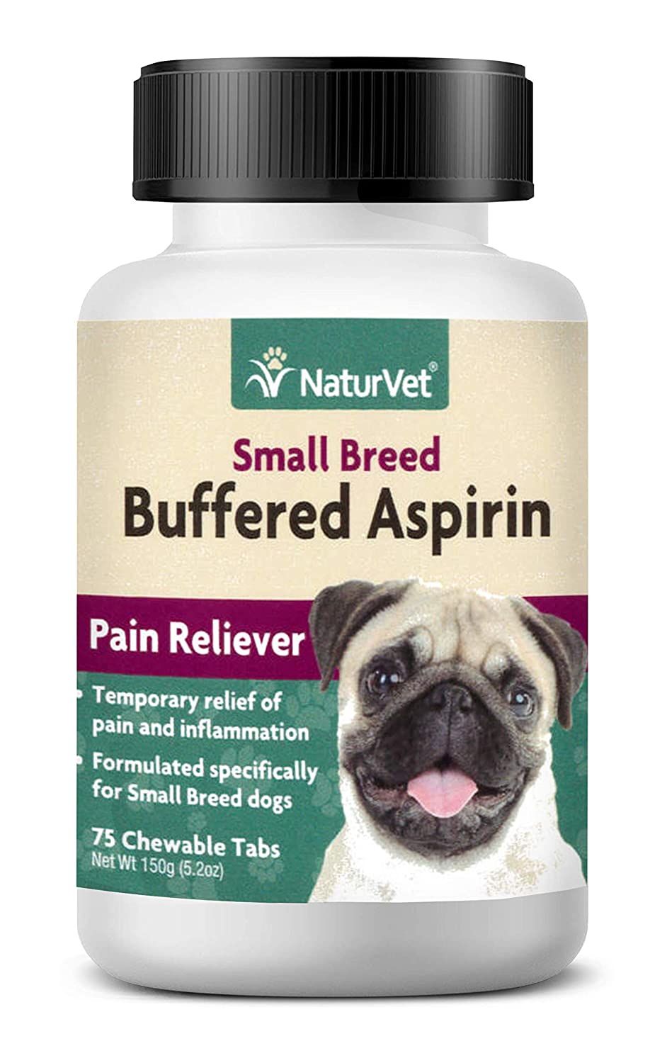 Naturvet Buffered Aspirin For Dogs 75 Chewable Tablets Provides ...