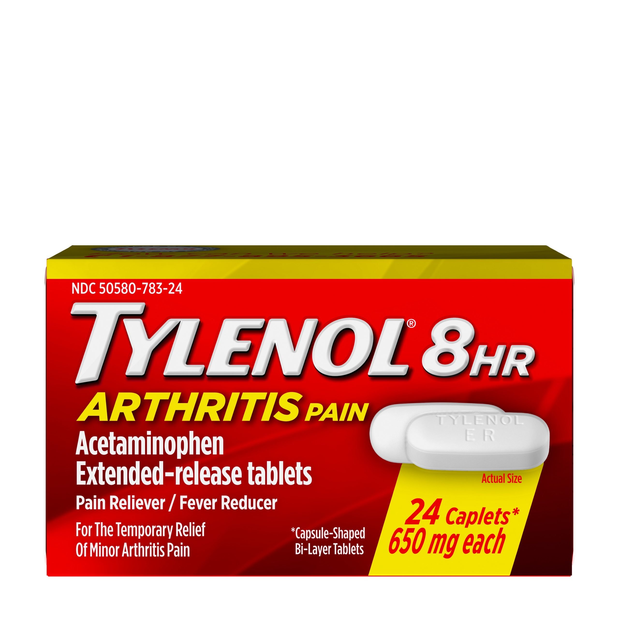 Tylenol 8 Hour Arthritis Pain Tablets with Acetaminophen, 24 ct ...
