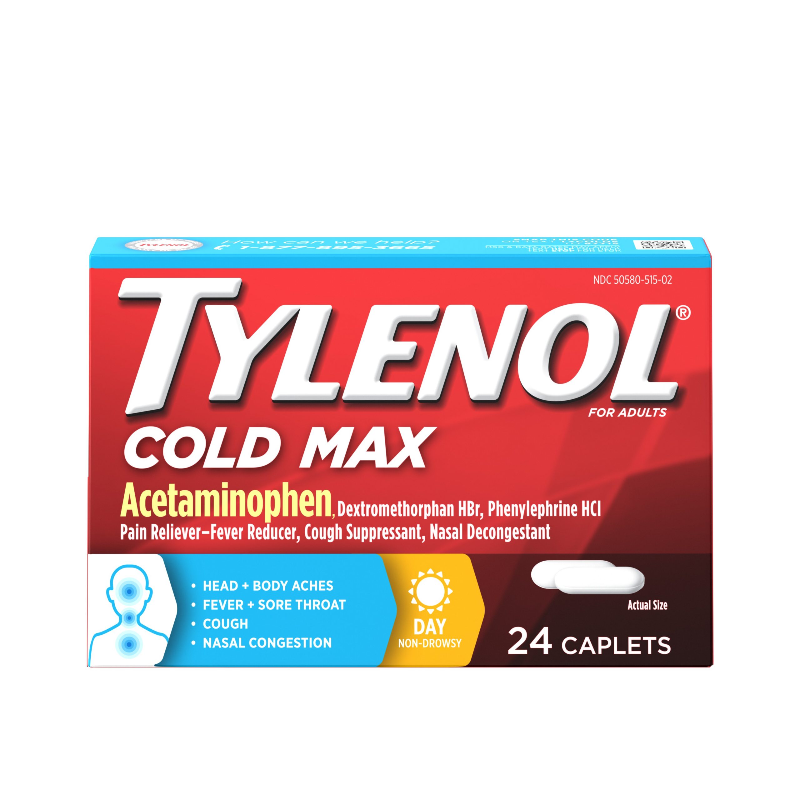 Tylenol Cold Max Daytime Caplets, 24 Ct.